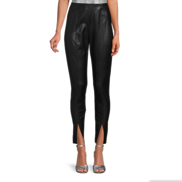 Elie Tahari Black Leather Pants - Picture 1 of 7